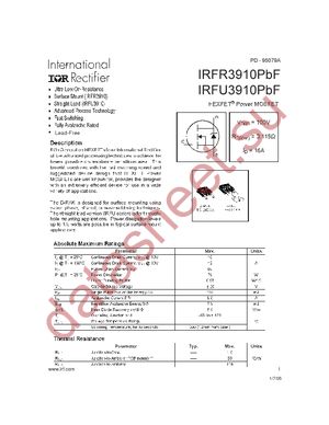 IRFR3910CPBF datasheet  